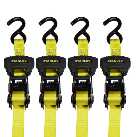 Stanley 14' x 1 in Ratchet Strap, 3000 lb, 4PK S1006